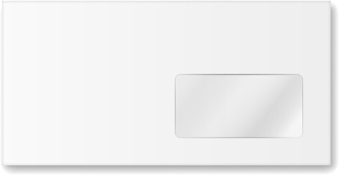 White envelope with window for document mailing