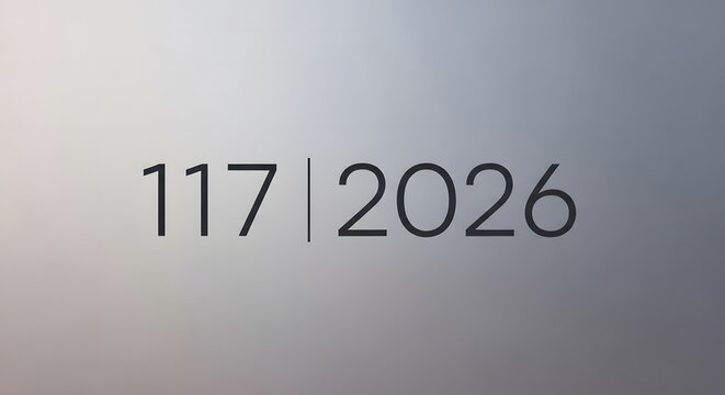 Number 117 and 2026 displayed on a gradient background