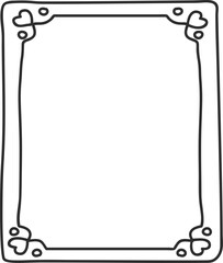 Hand drawing hearts and circles decorative frame border