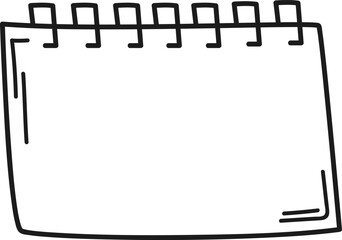 Hand drawing blank spiral notebook page illustration