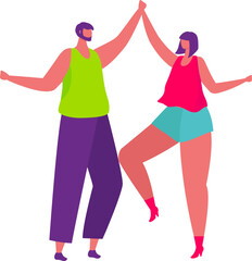 Couple dancing together celebrating freedom and happiness