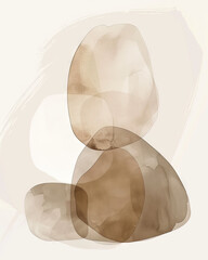 Neutral taupe watercolor shapes ideal for modern branding and packaging design