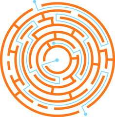 Finding solution path through a complex circular maze