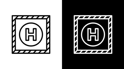 Helipad  White Icon Set Design