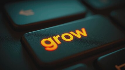 Empowering Digital Growth: The Grow button glows, suggesting a catalyst for expansion in a rapidly evolving technological landscape. Highlighting the power of growth, it inspires viewers.
