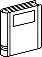 Simple line art illustration of a closed book
