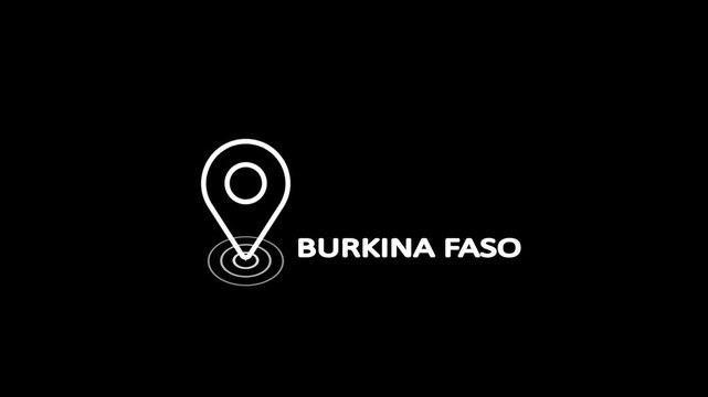 Signal Beacon Pin Highlighting Burkina Faso on a Dark Minimalist Canvas