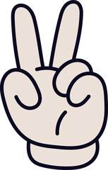 Hand showing peace sign conveying victory concept