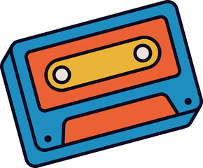 Retro audio cassette tape illustration representing music and nostalgia