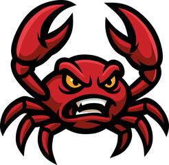 Angry Crab Mascot Logo Vector Illustration