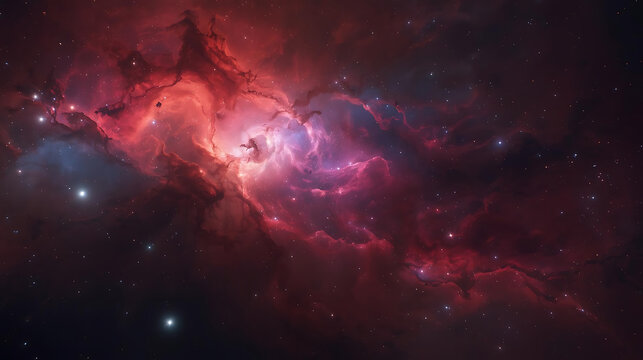 Red And Violet Emission Nebula