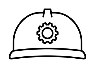 Hardhat for construction worker or engineer line icon. Industrial hat labor or construction concept. Vector illustration