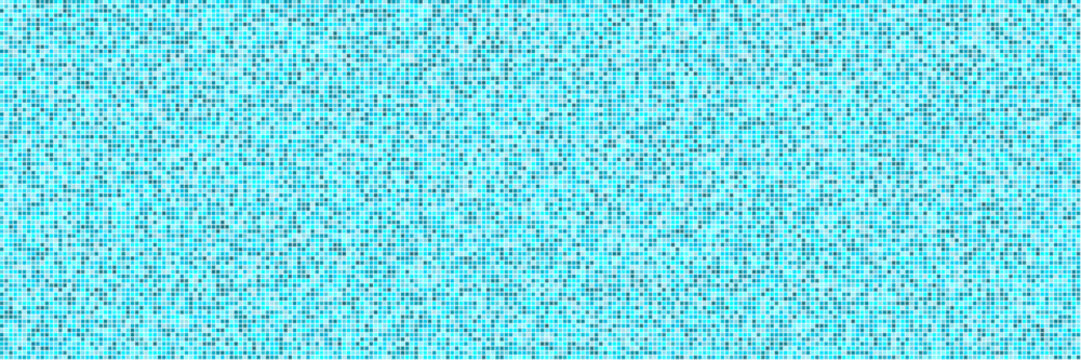 Blue pool tile seamless pattern background. Bathroom textured mosaic. Square decoration ornament. Kitchen floor with pixel grid. Vector swimming pool flat illustration.