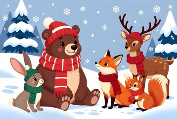 Fototapeta premium reindeer and deer