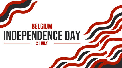 Bright and clean Belgium Independence Day banner design on white background, highlighting national spirit and heritage