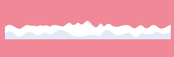 Obraz premium Realistic winter snow landscape background with smooth white snowdrifts and soft shadows, isolated on transparent background, perfect for Merry Christmas, New Year greeting cards,Illustrator