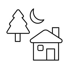 Night Landscape Vector icon which can easily modify or edit