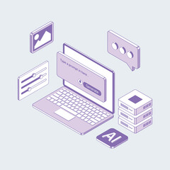 AI Prompt Generation A Vector Illustration of Creativity and Technology