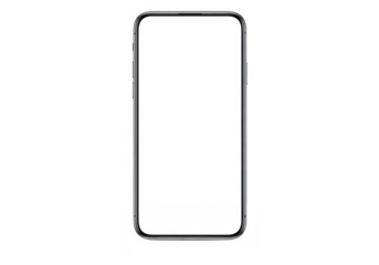 Sleek mobile phone with an empty display, ideal for technology mockups and user interface presentations, isolated on transparent background