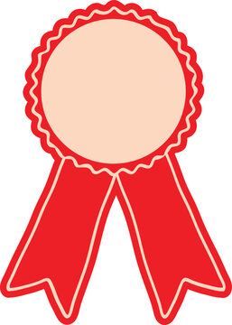 Blank Red Rosette Award Ribbon Template