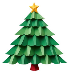 Obraz premium PNG Christmas tree christmas origami paper.