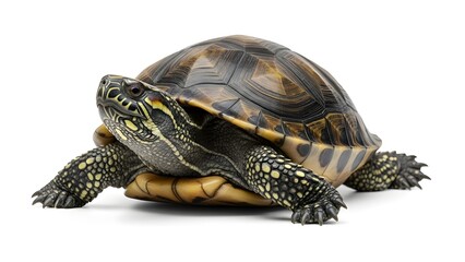 Obraz premium Green Turtle on Clean White Background 