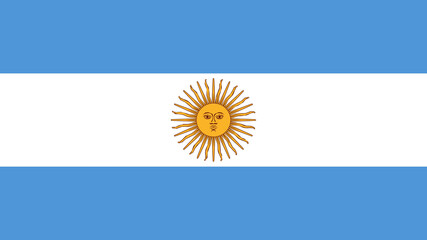 Argentina National Flag - Light Blue and White with Sun of May
