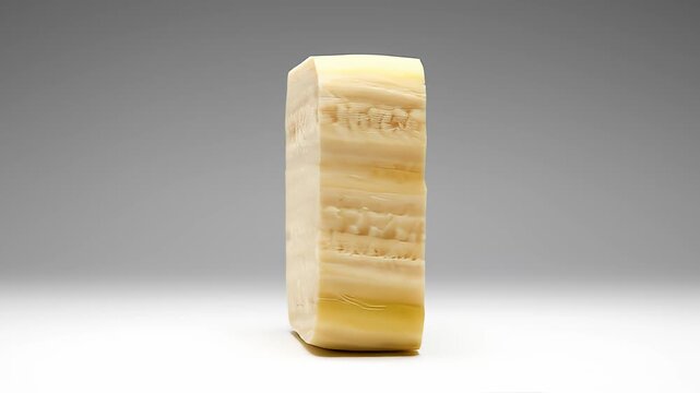 Rotating a Block of Winter Melon on Seamless Background