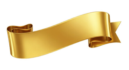 Elegant golden ribbon banner with black background