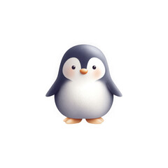 Obraz premium Lovely penguin standing isolated on transparent background in a cartoon style