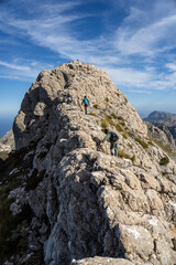 ascending to Penyal de Migdia, Puig major, Escorca, Natural area of the Serra de Tramuntana., Majorca, Balearic Islands, Spain