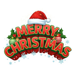 Colorful 3D Merry Christmas Lettering, Festive Holiday Typography