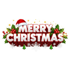 Colorful 3D Merry Christmas Lettering, Festive Holiday Typography