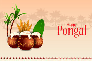 Happy Pongal holiday religious festival celebration background