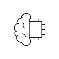 Ai chip line icon vector design