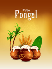 Happy Pongal holiday religious festival celebration background