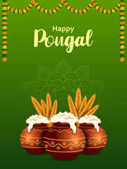 Happy Pongal holiday religious festival celebration background