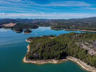 Fototapeta premium Sichar Reservoir (Sitjar), municipality of Onda, Castellón, Spain, Valencian Community, Spain