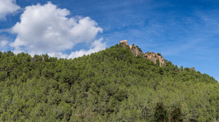 Mauz Castle, 12th century, Sierra de Espadán Natural Park, municipality of Sueras, Castellón, Valencian Community, Spain