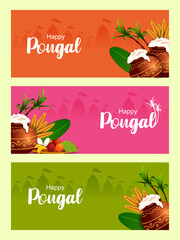 Happy Pongal holiday religious festival celebration background