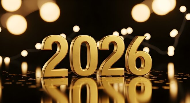 3D golden 2009 new year celebration sign with neon lights