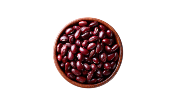 Bowl of Kidney Beans: A close-up shot presents a rustic wooden bowl filled with vibrant red kidney beans, offering a hearty and wholesome visual appeal.