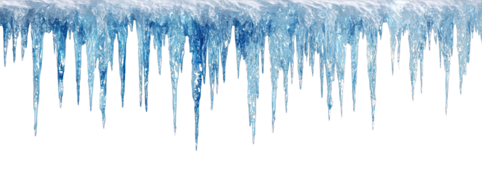 PNG Icicles hanging frozen winter decoration.