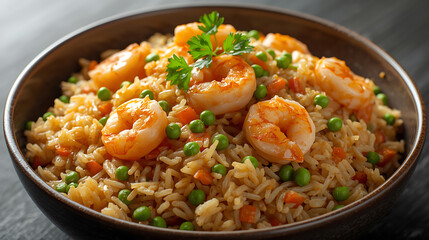 Gourmet Shrimp Fried Rice with Vibrant Ingredients