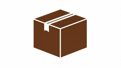 Minimalist Solid Cardboard Box Delivery Icon