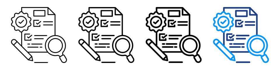 Quality Control Icon Different Style Outline Collection Set.