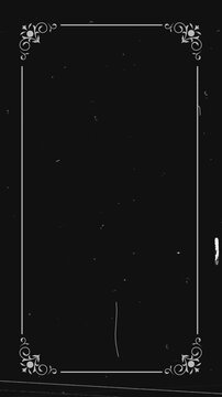 animated set vintage silent movie caption frame on transparent background.4k vertical