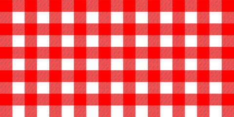 Red Gingham pattern. Texture from rhombus/squares for - plaid, tablecloths, clothes, shirts, dresses, paper, bedding, blankets, quilts and other textile products. Vector illustration.