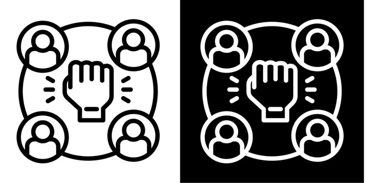 Empowerment Icon Set White Style Collection
