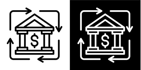 Inclusive Banking Icon Set White Style Collection
